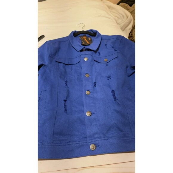 Ministry of Fashion Jean Jacket Womens Plus Size 2X Distress Moto Fall Blue NWT - Picture 3 of 11